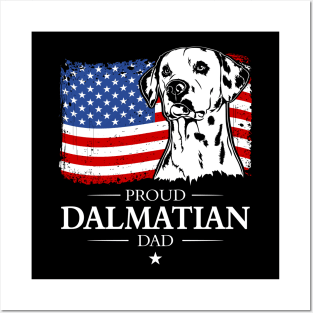 Proud Dalmatian Dad American Flag patriotic dog Posters and Art